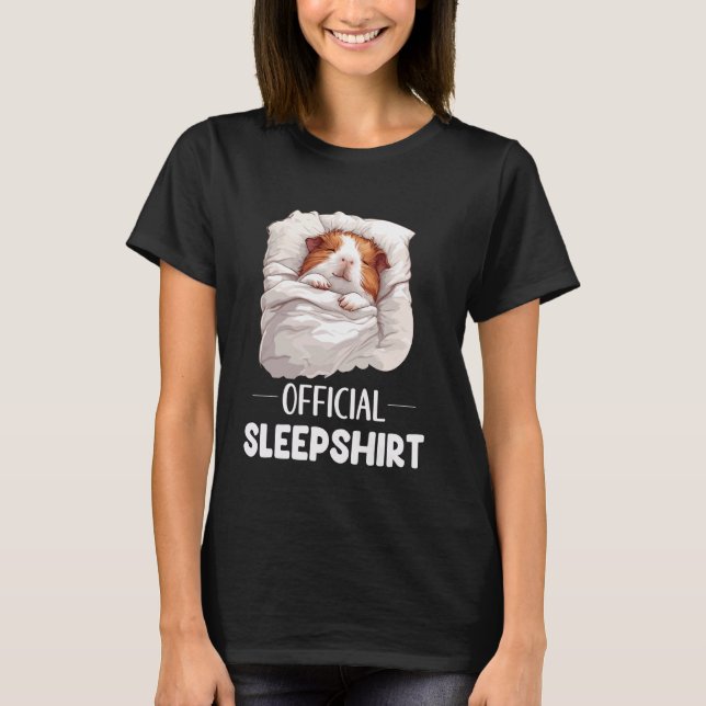 Official Sleepshirt Sleeping Guinea Pig Animal Lov T-Shirt (Front)