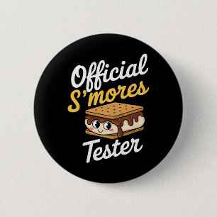 Official S'mores Tester Camping Smores Kawaii S'mo 6 Cm Round Badge