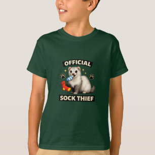 “Official Sock Thief Ferret Tee.  T-Shirt