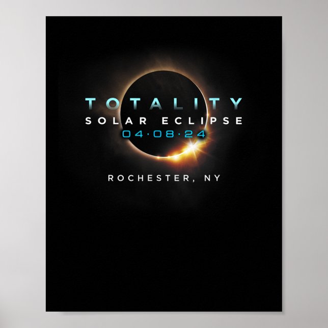Official Solar Eclipse 2024 Rochester  Poster (Front)