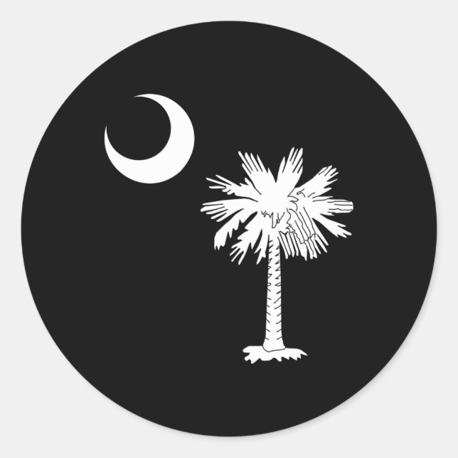 Official South Carolina Palmetto State Flag Classic Round Sticker (Front)
