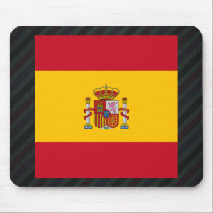 Official Spain Flag on stripes Mouse Mat