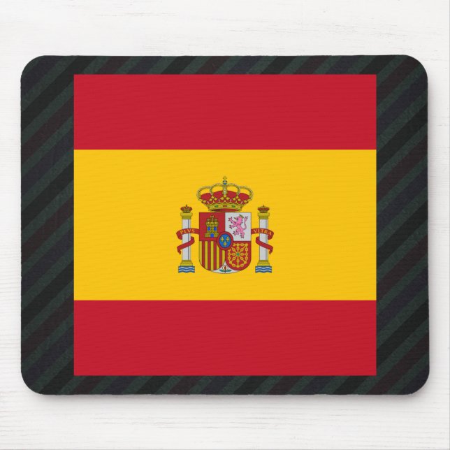 Official Spain Flag on stripes Mouse Mat (Front)