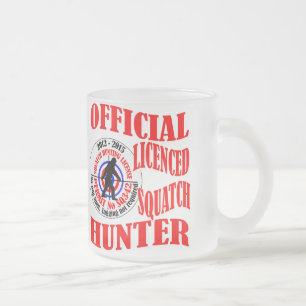 Official squatch hunter frosted glass coffee mug
