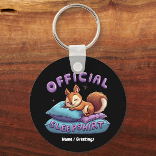Official Squirrel Sleep Cute & Funny Napping Key Ring
