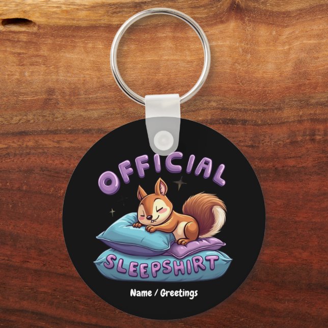 Official Squirrel Sleep Cute & Funny Napping  Key Ring (Front)