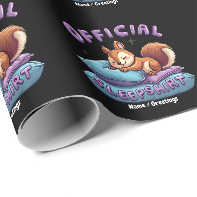 Official Squirrel Sleep Cute & Funny Napping  Wrapping Paper (Roll Corner)