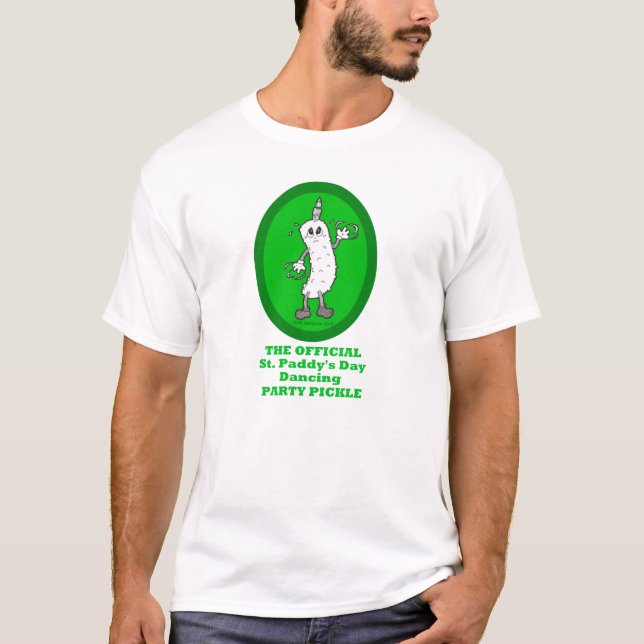 Official St. Patrick's Day Dancing Party Pickle T-Shirt (Front)