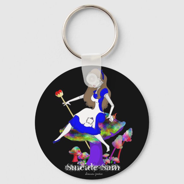 Official Suicide Sam Merch Art by Shannon Justice Key Ring (Front)