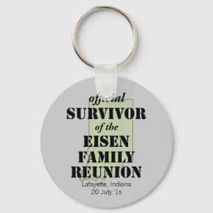 Official Survivor of Family Reunion - Indiana Key Ring