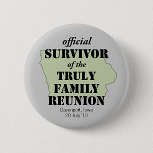 Official Survivor of Family Reunion - Iowa 6 Cm Round Badge