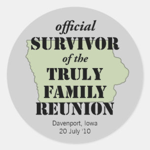 Official Survivor of Family Reunion - Iowa Classic Round Sticker