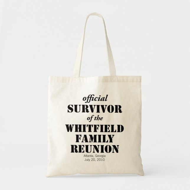 Official Survivor of Our Family Reunion Tote Bag (Front)