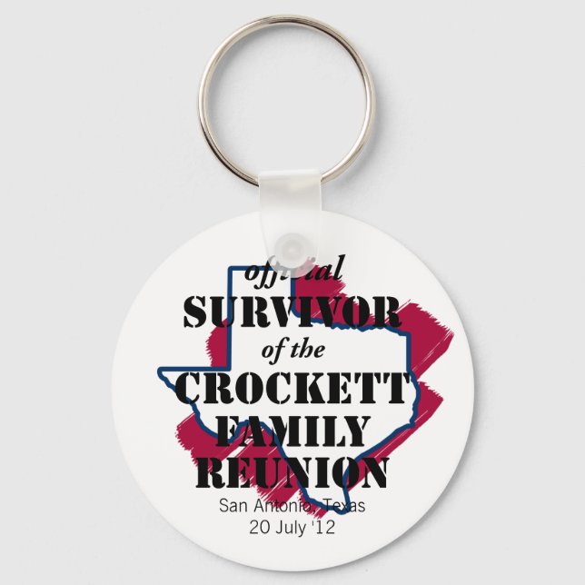 Official Survivor of Texas Family Reunion (red) Key Ring (Front)