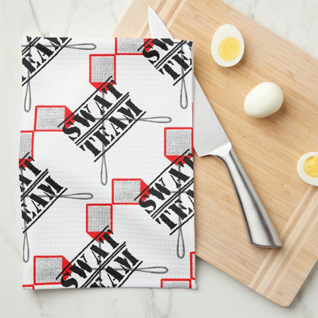 Official SWAT Team Fly Swatter Tea Towel (Quarter Fold)