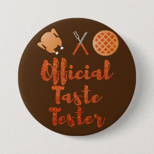 Official Taste Tester Thanksgiving Glitter 7.5 Cm Round Badge