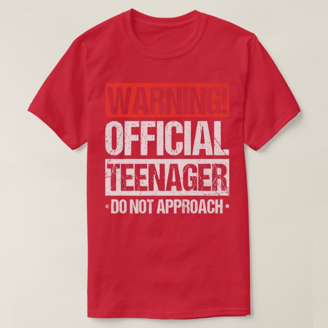 Official Teenager 13 Year Old Funny 13th Birthday  T-Shirt (Design Front)