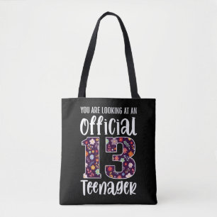 Official Teenager 13 Years Old 13th Birthday Girl Tote Bag