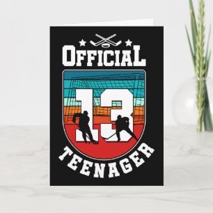 Official Teenager 13th Birthday 13 Year Boy Hockey Card