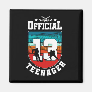 Official Teenager 13th Birthday 13 Year Boy Hockey Magnet