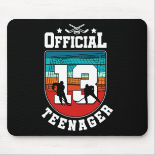 Official Teenager 13th Birthday 13 Year Boy Hockey Mouse Mat