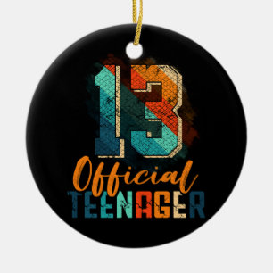 Official Teenager 13th Birthday 13 Year Old Bday P Ceramic Tree Decoration