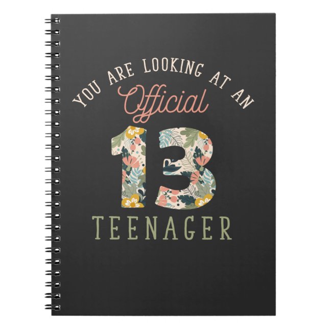 Official Teenager 13th Birthday 13 Years Old Girl Notebook (Front)