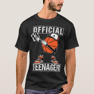 Official Teenager 13th Birthday Boy Fun Bysketbyll T-Shirt