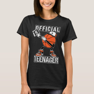 Official Teenager 13th Birthday Boy Fun Bysketbyll T-Shirt
