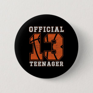 Official Teenager 13th Birthday Boy Party Bysketby 6 Cm Round Badge