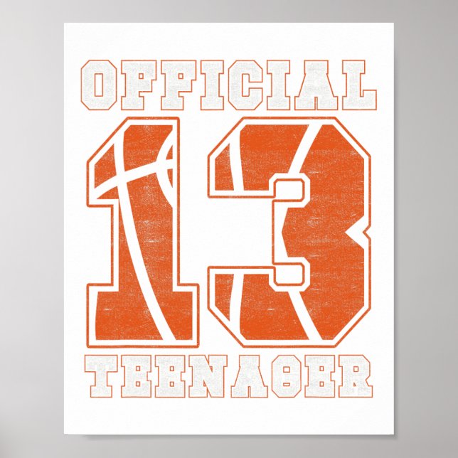 Official Teenager 13th Birthday Boy Party Bysketby Poster (Front)