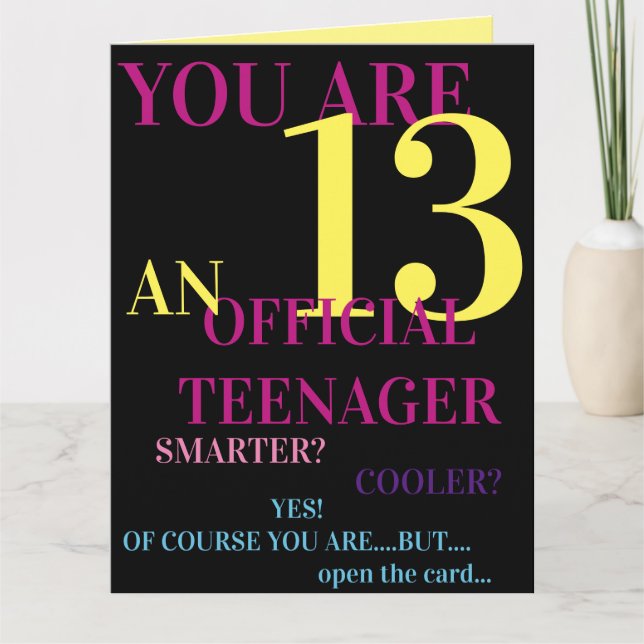 Official Teenager 13th Birthday Card (Front)