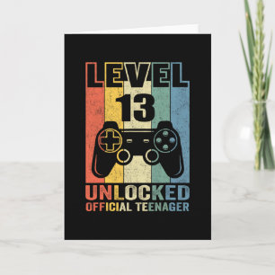 Official Teenager 13th Birthday Gift Level 13 Unlo Card