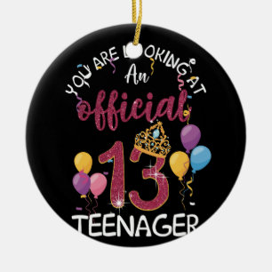 Official Teenager 13th Birthday Girl 13 Year Old Ceramic Tree Decoration