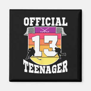 Official Teenager 13th Birthday Ice Hockey Boy 13  Magnet