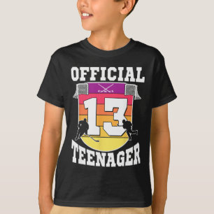 Official Teenager 13th Birthday Ice Hockey Boy 13  T-Shirt