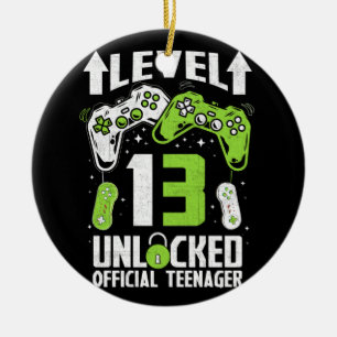 Official Teenager 13th Birthday Level 13 Unlocked Ceramic Tree Decoration