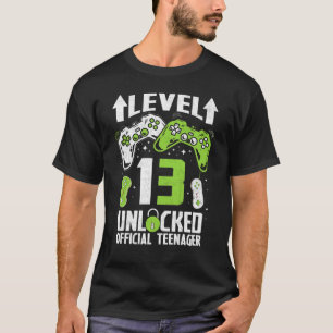 Official Teenager 13th Birthday Level 13 Unlocked T-Shirt