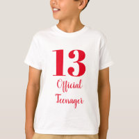 Official Teenager 13th Birthday Red White Custom