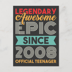 Official Teenager 13th Birthday Thirteen Years Old Postcard