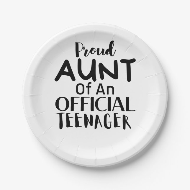 official teenager aunt 13th birthday paper plate (Front)