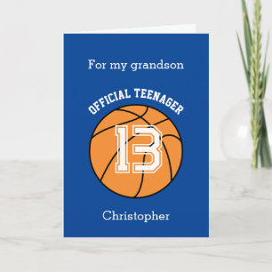 Official Teenager Basketball 13th Birthday Card
