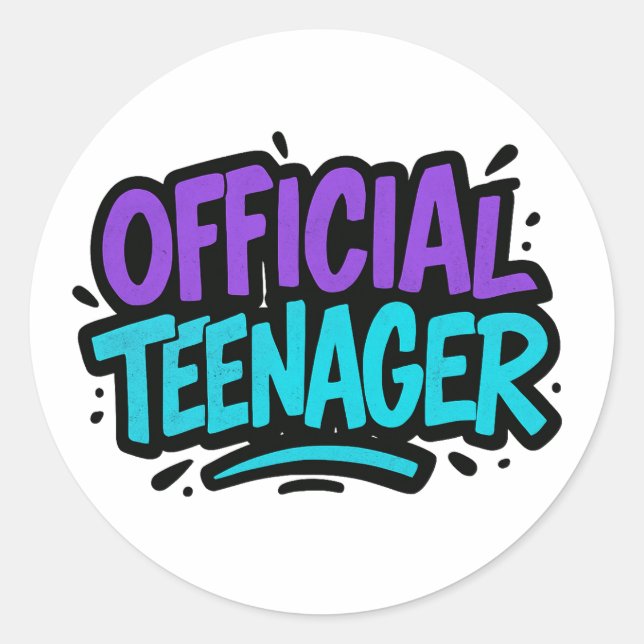 Official Teenager – Fun 13th Birthday for teens Classic Round Sticker (Front)