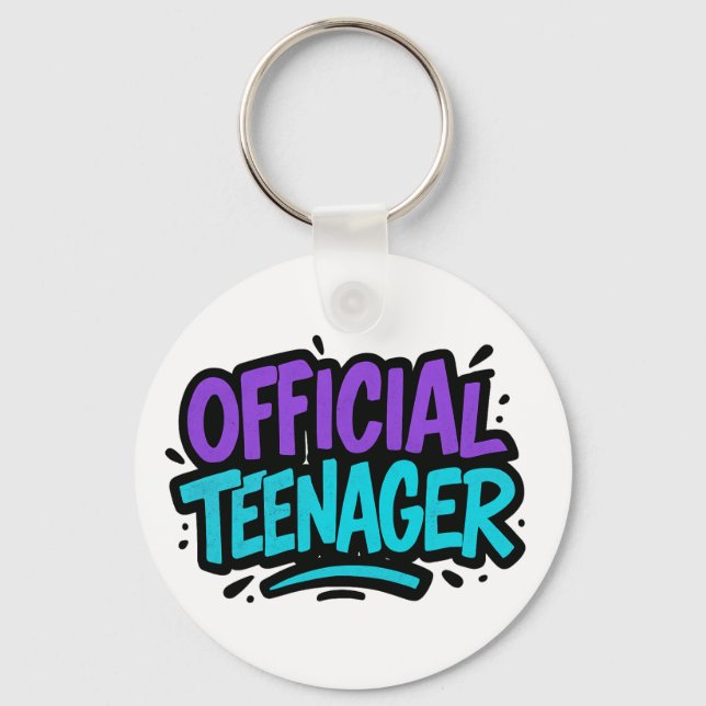 Official Teenager – Fun 13th Birthday for teens Key Ring (Front)