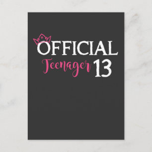 Official Teenager Girl Princess 13th Birthday Postcard