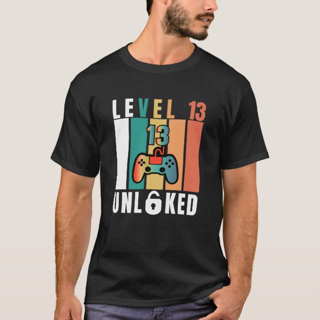 Official Teenager Level 13 Unlocked Birthday T-Shirt (Front)