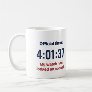 Official Time Funny Personalized Marathon Finisher Coffee Mug