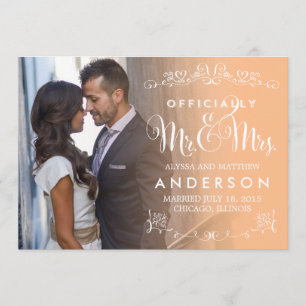 Official Titles Wedding Announcement - Peach