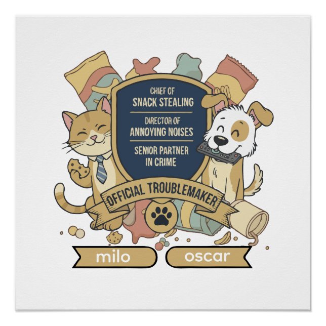Official Troublemaker | Funny Pet Partners in Crim Poster (Front)