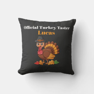 Official Turkey Taster Thanksgiving Pillow   16x16